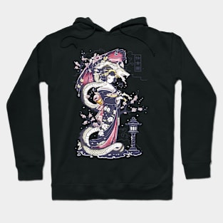 Japanese Girl With Dragon and Cats T-Shirt 01 Hoodie